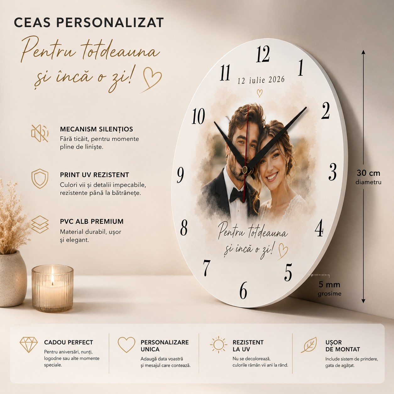 Ceas cu poza Pentru totdeauna si inca o zi