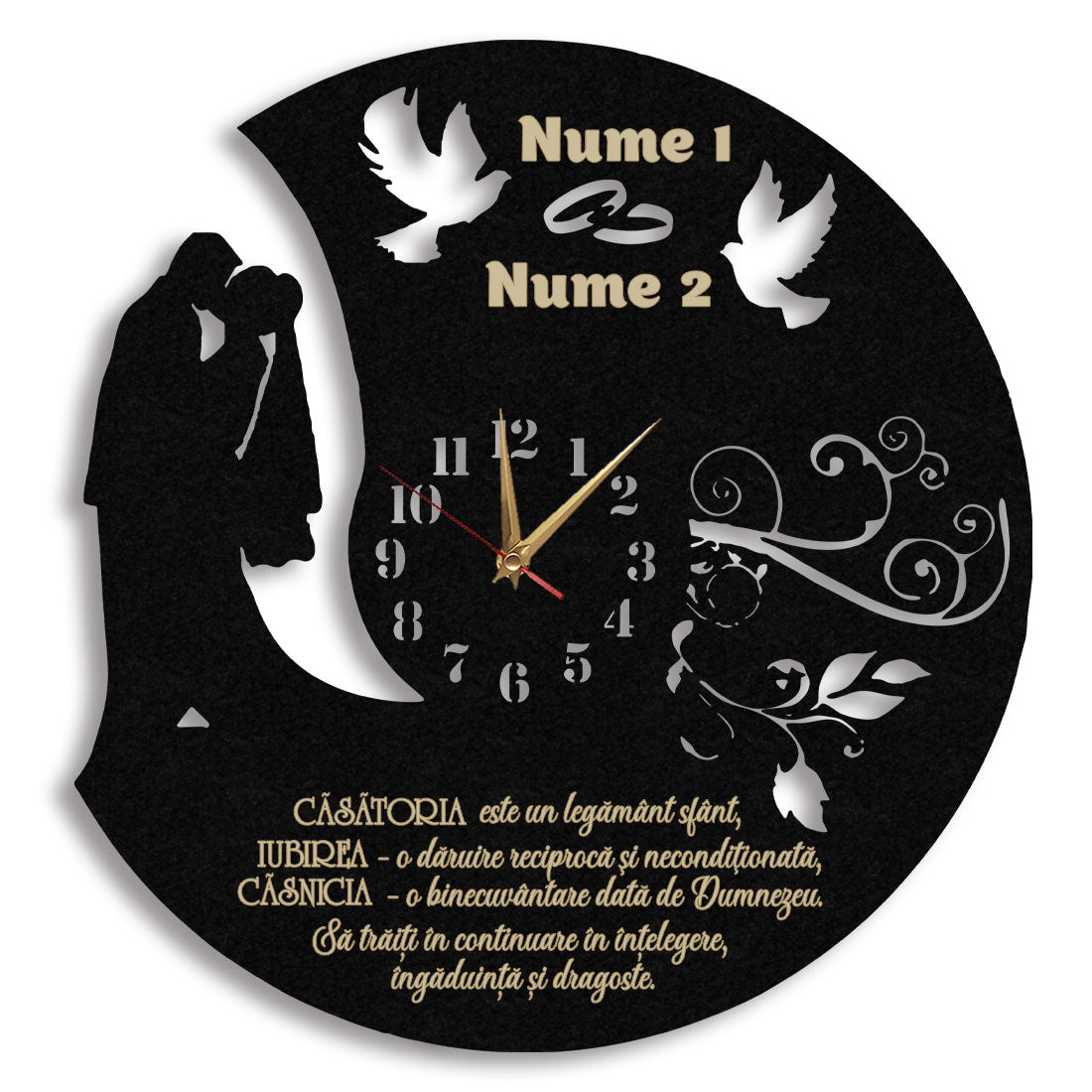 Ceas personalizat aniversare casatorie 03 gravat