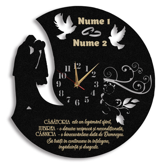 Ceas personalizat aniversare casatorie 03 gravat