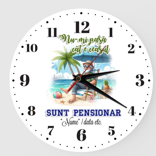 Ceas Personalizat cadou pensionar pe sezlong 01