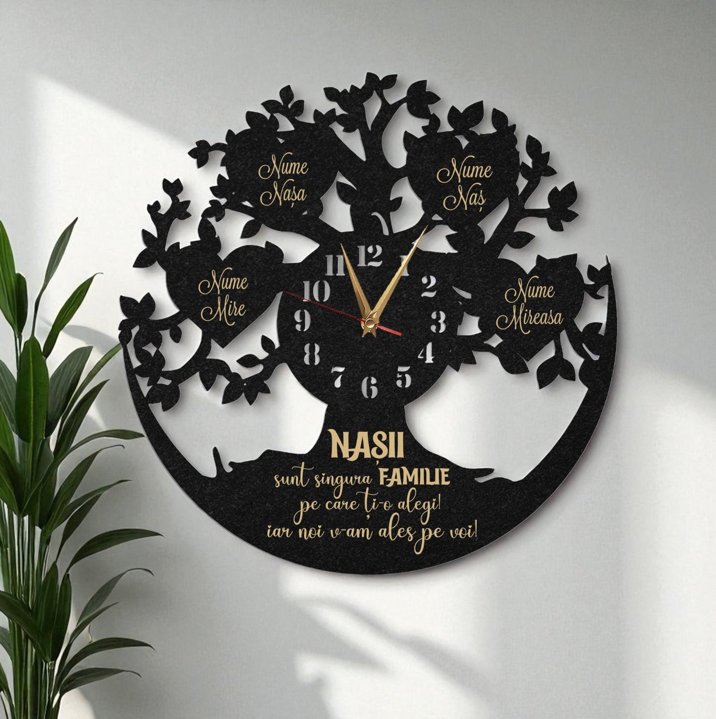 Ceas cadou pentru nasi copac cu inimi